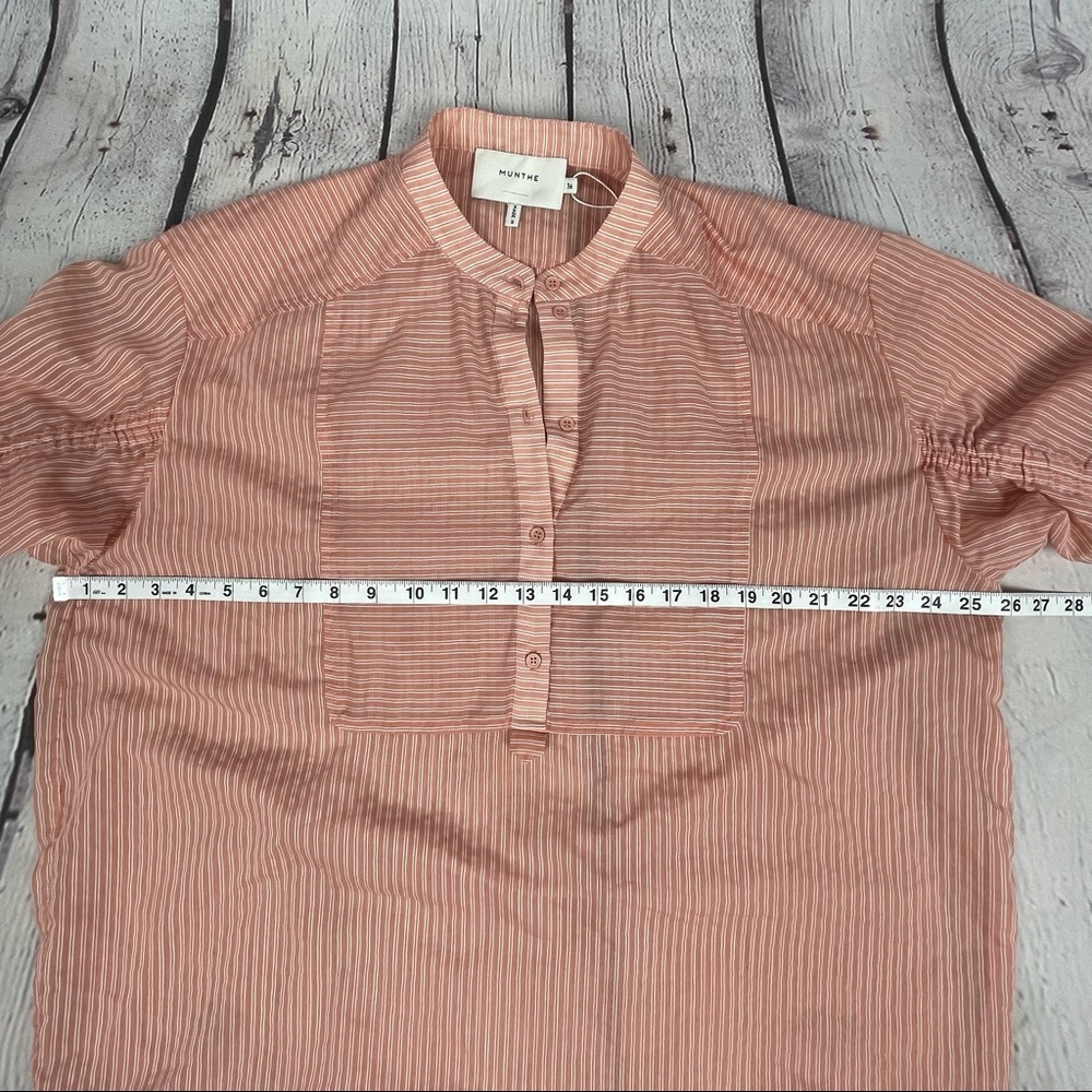 MUNTHE Melia oversized striped tunic blouse top pink stripes lagenlook, size 36 - Picture 7 of 15